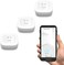 YoLink Water Leak Sensor 3-Pack, LoRa Up to 1/4 Mile Open-Air Range Smart Water LeakFlood Detector, SMS/Text, EmailPush Notifications, w/Alexa, IFTTT, Home Assistant - YoLink Hub Required.