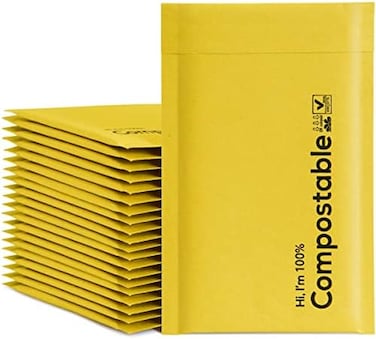 KTOB 6x10 100% Biodegradable Bubble Mailers,25 Count0 Compostable Padded Packaging Wrap Envelopes Pouches Eco Friendly Self Seal Bags.