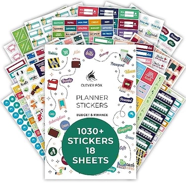 Clever Fox Budget Stickers by Clever Fox - 18 Sheets Set of 1030Unique Budget Planner Stickers for Your Monthly, WeeklyDaily Planner, Budget Planner, Calendar or Journal, Budget Sticker Book (Budget P