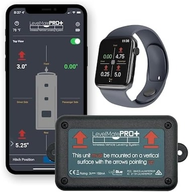 LogicBlue Technology LevelMatePROWireless RV Leveling System, Bluetooth Leveler for Campers, Must-Have Accessory for Travel Trailers, Effortless Setup for Phones with App, Apple Watch Compatible.