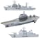 deAO Model Military Naval Ship Aircraft Carrier Toy Play Set with Small Scale Model Planes, Battleship and Supply Ship Included.