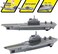 deAO Model Military Naval Ship Aircraft Carrier Toy Play Set with Small Scale Model Planes, Battleship and Supply Ship Included.