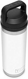 زجاجة YETI Rambler سعة 18 أونصة، معزولة بتفريغ الهواء، مصنوعة من الفولاذ المقاوم للصدأ مع غطاء للشرب السريع، لون أبيض.