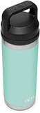 زجاجة YETI Rambler سعة 18 أونصة، معزولة بتفريغ الهواء، مصنوعة من الفولاذ المقاوم للصدأ مع غطاء للشرب السريع، لون رغوة البحر.