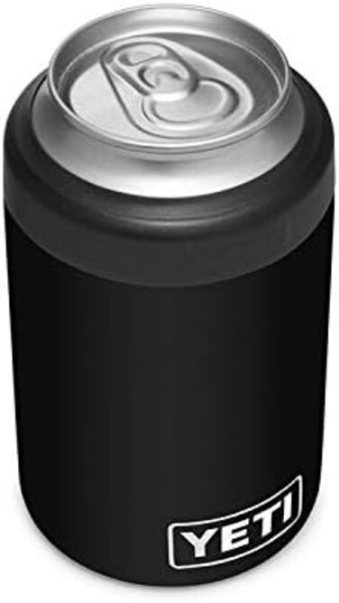 حافظة علب المشروبات YETI Rambler Colster، مصنوعة من الفولاذ المقاوم للصدأ، سوداء اللون، سعة 12 أونصة (330 مل).