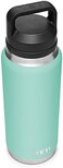 زجاجة YETI Rambler سعة 36 أونصة، معزولة بتفريغ الهواء، مصنوعة من الفولاذ المقاوم للصدأ مع غطاء للشرب السريع، لون رغوة البحر.