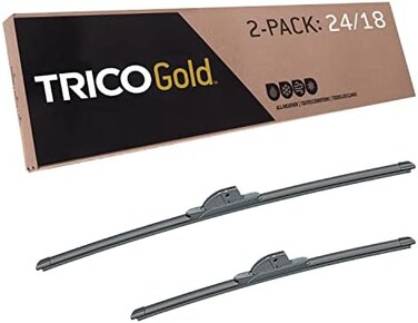 شفرات مساحات الزجاج الأمامي البديلة للسيارات من Trico Gold مقاس 2418 بوصة، عبوة من قطعتين (18-2418).