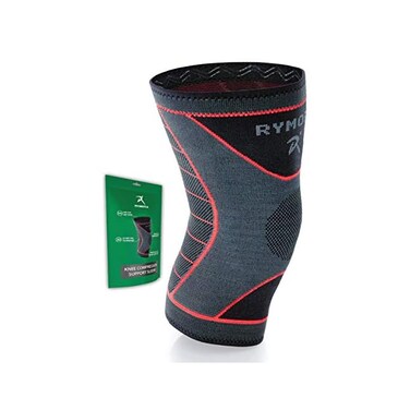 Rymora Knee Support Sleeve for Men and Women (Grey(Single Wrap(2XL - XXL- Compression Brace for Ligament Injury, Joint Pain Relief, Running, Arthritis, ACL, MCL, Sport.