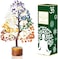 Crocon Seven Chakra Gemstone Money Tree Feng Shui Bonsai for Chakra Stone Balancing Reiki Crystal Healing Home Decoration Gifts Good Luck Sculpture Wealth Spiritual Ornaments Figurine Size: 10-1.