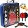 MAPOL Quality Ping Pong Paddle Set - 4 Professional Table Tennis Rackets/Paddles - 8 Premium 3-Star Balls, Portable Cover Case Holder Included.