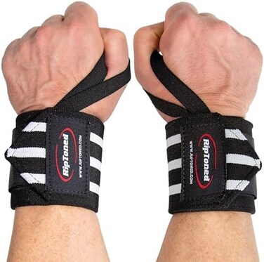 Rip Toned Wrist Wraps 18" Professional Grade with Thumb Loops - Wrist Support Braces for MenWomen - Weight Lifting, Xfit, Powerlifting, Strength Training - Bonus Ebook.