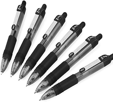 Zebra Z-Grip Smooth Mini Retractable Ballpoint Pens - 1. 0mm - Black - Pack of 6.