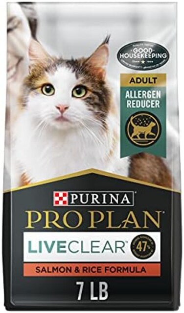 Purina Pro Plan Allergen Reducing, High Protein Cat Food, LIVECLEAR Salmon and Rice Formula - 7 lb. Bag.