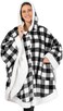PAVILIA Angel Wrap Hooded Blanket, Wearable Blanket Women, Cozy Poncho Wrap Throw for Adult, Plush Sherpa Fleece Cape Shawl.
