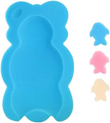 KECUCO Baby Bath Cushion Infant Sponge Mat, ToddlerNewborn Bath Pad - Blue.