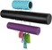 Wallniture Guru Wall Mount Yoga Mat Home Gym Equipment Resistance Bands and Foam Roller Holder with 3 Hooks 3 Sectional Metal White.