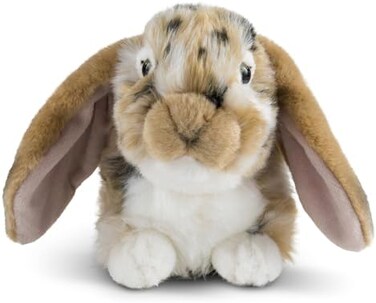 Living Nature Brown Dutch Lop Eared Rabbit Stuffed AnimalFluffy Rabbit AnimalEaster BunnySoft Toy Gift for Kids10 inches.
