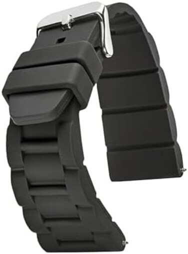 STUNNING SELECTION ALPINE Sporty Silicone Watch Band 26, 28, 30 mmWaterproof Silicone Watch Strap in Black, Blue, White, Red, Orange, Grey Colors.
