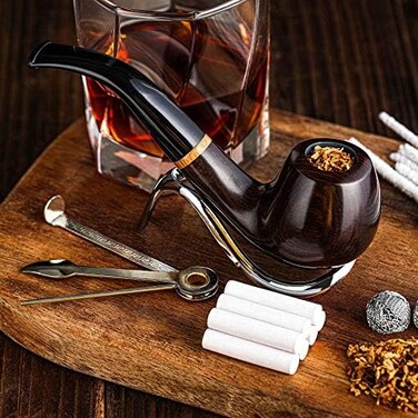 Whitluck's house of pipes Tobacco Pipe, Handmade Wood Smoking Pipe, Perfect Beginner Pipe Kit for Smoking with Ultimate Guide E-Book, Gift Set and Accessories (Sunny Yellow.