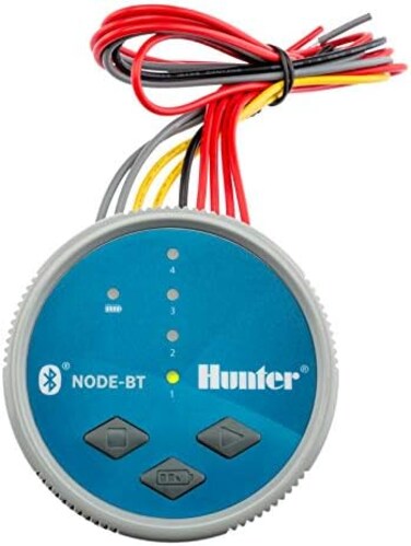جهاز التحكم في الري SPW Hunter SPW Node-BT-400 رباعي المناطق مزود بتقنية البلوتوث، 4 محطات، مؤقت 9 فولت NODEBT400.