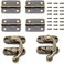 SDTC Tech Retro Design Jewelry Box Antique Right Latch Hook and Vintage Bronze Hinge with Matching Screws Kit for Decorative Cabinet Small Wooden Box Project (2X Hasp Catch4X Hinges.