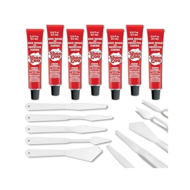GRAS Art Bundles Shoe Goo Shoe Glue Repair Adhesive for Fixing Worn Shoes or Boots, Clear, 7X 0. 18-Ounce Tubes, Pixiss Spreader Tools Set.