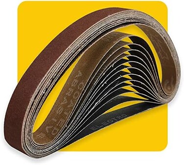 TPmax 1x30 1 x 30 in Sanding Belt Pack 1-Inch x 30-Inch,12 Pcs(4 Each of 80 120 150 GritsAluminum Oxide for Sander.