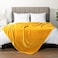 PAVILIA Mustard Yellow Fleece Throw Blanket for Couch, Gold Soft Fuzzy Flannel Throw for Sofa, Luxury Plush Microfiber Bed Blanket, Cozy Home Decorative Velvet Gift Blanket, 50x60.