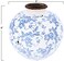 Creative Co-Op DF2720 8" H Terracotta Floral Transferware PatternCrackle Finish Vase, Blue.