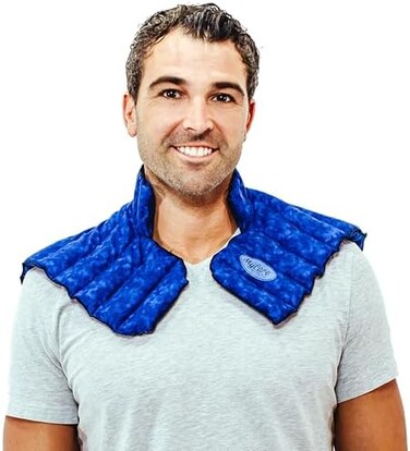 MyCare Heating Pad Microwavable Large Neck and Shoulder Wrap for Instant Pain Relief - Weighted for Deep Moist Heat Pack for Stiffness, Arthritis, Bursitis, and Relaxation - Safe Natural Home Remedy.