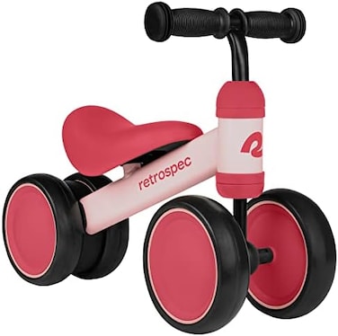 Retrospec Retrospec Cricket Baby Walker Balance Bike with 4 Wheels for Ages 12-24 months - Toddler Bicycle Toy for 1 Year Old&rsquo;s - Ride On Toys for Boys and Girls - One Size Balance Bike.