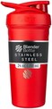 BlenderBottle Blender Bottle Strada Shaker Cup Insulated Stainless Steel Water with Wire Whisk, 24-Ounce, Red.