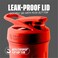 BlenderBottle Blender Bottle Strada Shaker Cup Insulated Stainless Steel Water with Wire Whisk, 24-Ounce, Red.