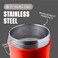BlenderBottle Blender Bottle Strada Shaker Cup Insulated Stainless Steel Water with Wire Whisk, 24-Ounce, Red.