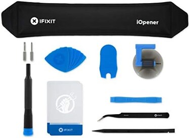 iFixit iOpener Toolkit, Special tool to heat up the adhesive of glued tablets and smartphones plus opening tools for opening, prying and repairing.