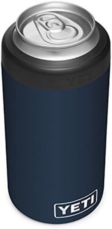 حافظة علب المشروبات الطويلة YETI Rambler سعة 16 أونصة، لون كحلي.