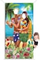 Blulu Hawaiian Aloha Party Decorations Luau Couple Photo Prop, Giant Fabric Hawaiian Luau Photo Booth Background, Funny Luau Couple Photo Door Banner for Luau Party or Beach Party Supplies Favors, 6 x