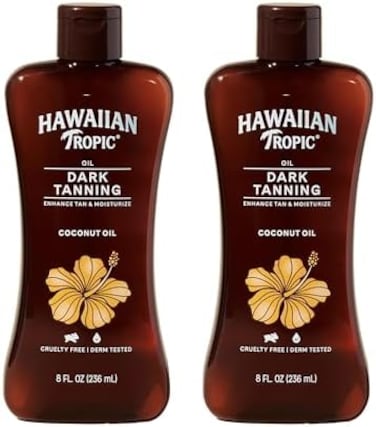 Hawaiian Tropic Dark Tanning Sun Care Moisturizing Oil 8 Ounces, 2 Count (Pack of 1.