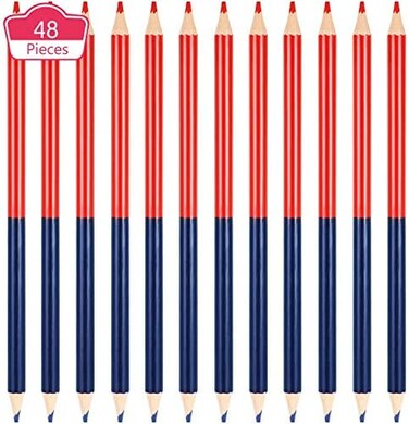 Zhanmai Checking Pencils Red and Blue Erasable Pencils Pre-Sharpened2 HB for Checking Map Coloring Tests Grading (48.