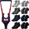 Panitay Handheld Baby Walking Harness Adjustable Toddler Walking Assistant Baby Walker Assistant Belt with 4 Pairs Baby Crawling Anti-Slip Knee 4 Pairs Non Slip Toddler Socks Grips, 7-24 Months Old.