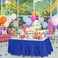 DecorRack Table Skirt, 29 in x 14 ft -BPA Free- Plastic Tableskirt, Disposable, Reusable, Rectangular Tablecloth Skirt, Royal Blue (1 Pack.