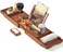 XcE Bathtub Caddy Tray (Brown- Bamboo Wood Bath Tray and Bath Caddy for a Home Spa Experience.