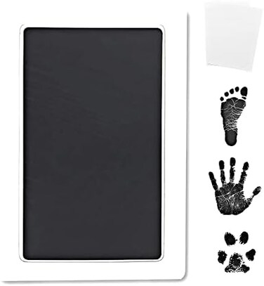 ReignDrop Large Clean Touch Ink Pad for Baby Footprint, Handprint, Pet Paw Prints - Safe for Infant Non-Toxic, No Mess Inkless, One Time Use, Long Lasting Keepsakes, Babies Shower Gift Kit (Clean Touc