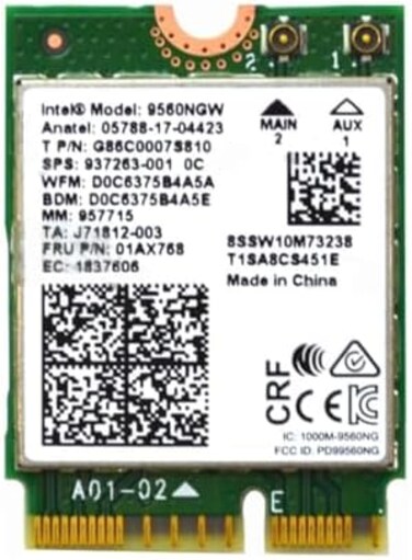 Intel 9560NGW Wireless-AC 9560 802. 11AC WLAN PCI-Express Bluetooth 5. 1 WiFi Card G86C0007S810.