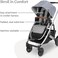 UPPAbaby Reversible Seat Liner/Water-Resistant and Comfortable/Easy Stroller Attachment/Reed (Charcoal Denim/Cozy Knit.