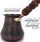 DEDE Copper PCZ Series (Large-14fl. oz- Thickest Solid Copper Engraved/Hammered Turkish Greek Arabic Coffee Pot with Wooden Handle, Stovetop Coffee Maker Cezve Jezve Jazva Ibrik Briki (Antique.