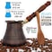 DEDE Copper PCZ Series (Large-14fl. oz- Thickest Solid Copper Engraved/Hammered Turkish Greek Arabic Coffee Pot with Wooden Handle, Stovetop Coffee Maker Cezve Jezve Jazva Ibrik Briki (Antique.