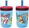مجموعة أكواب Zak Designs Paw Patrol ChaseMarshall Kelso، غطاء لولبي مانع للتسرب مع ماصة، خالٍ من مادة BPA، مصنوع من البلاستيك والسيليكون المتين، مجموعة مثالية للأطفال (15 أونصة، مجموعة من قطعتين).