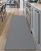 DEXI Kitchen Rug Anti Fatigue,Non Skid Cushioned Comfort Standing Kitchen Mat Waterproof and Oil Proof Floor Runner Mat, Easy to Clean, 17"x59", Grey.