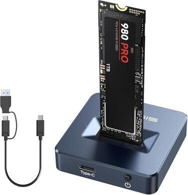 FREEGENE NVME to USB Docking Station,ACASIS M. 2 SSD to USB Adapter Portable External SSD Enclosure for M. 2 (M KeyNVMe SSD and (BM KeySATA-Based SSD Compatible with Thunderbolt 4/3.